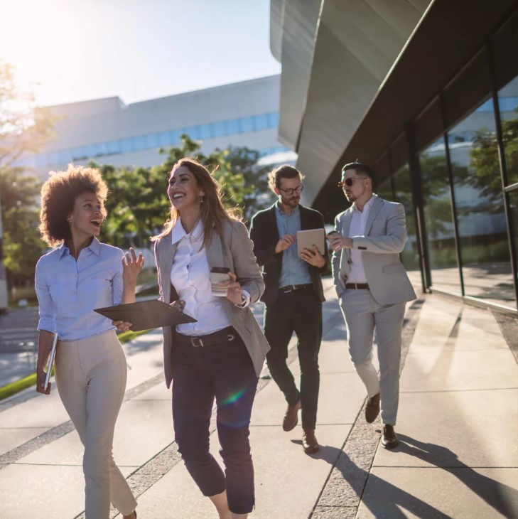 prospective tenants Professionals walking in the sun