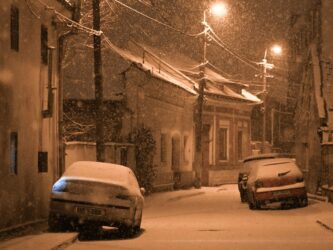 snowy winter evening